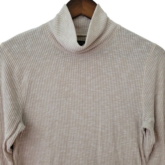 Abercrombie & Fitch A&F Slim Ribbed Turtleneck Sweater Top Womens Size L Beige - Picture 4 of 6